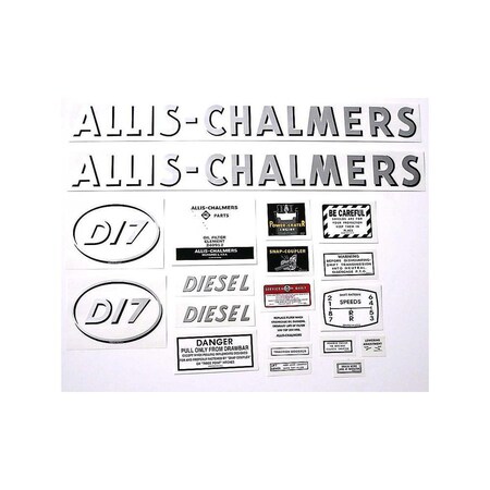 Aftermarket DEC357 Mylar Decal Set, Fits Allis Chalmers D17 DEC357-STR